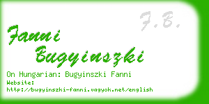 fanni bugyinszki business card